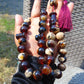 105 gr Tasbih Mesbah Rosary 33+2 Beads 18 mm Indonesian Zebra White Amber for Healing 26FT1