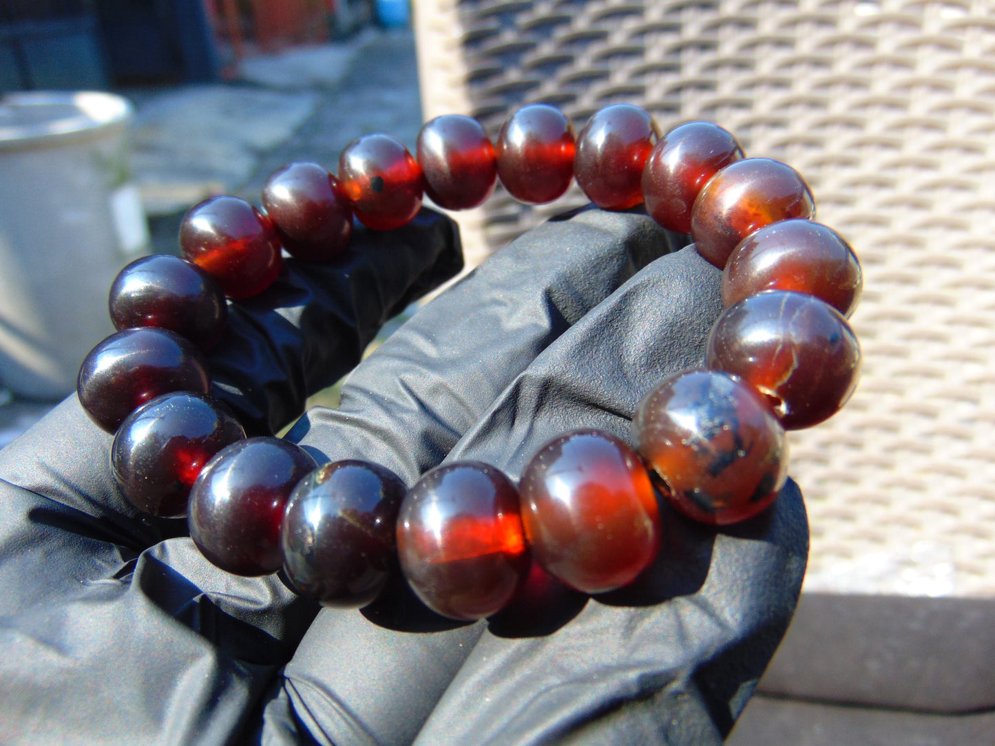 19 Gram Small Beads Bracelet Indonesian Amber for Healing AW10B20
