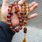 100 gr Tasbih Mesbah Rosary 33+2 Beads 18 mm Indonesian Yellow Blue Amber for Healing 26FT1 (Copy)