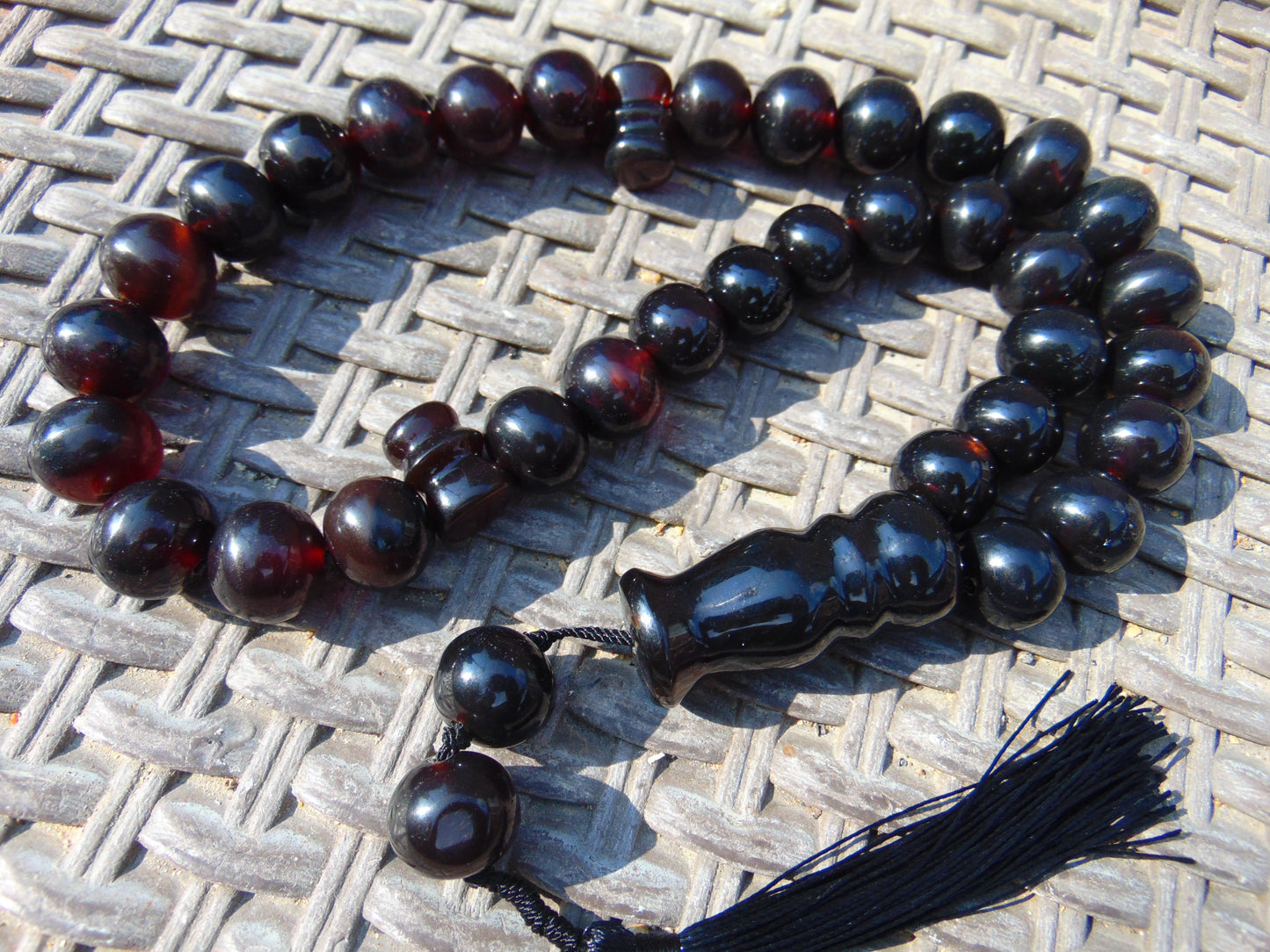 106 gr Tasbih Mesbah Rosary 33+2 Beads 18 mm Indonesian Cherry Red Amber for Healing 26FT2