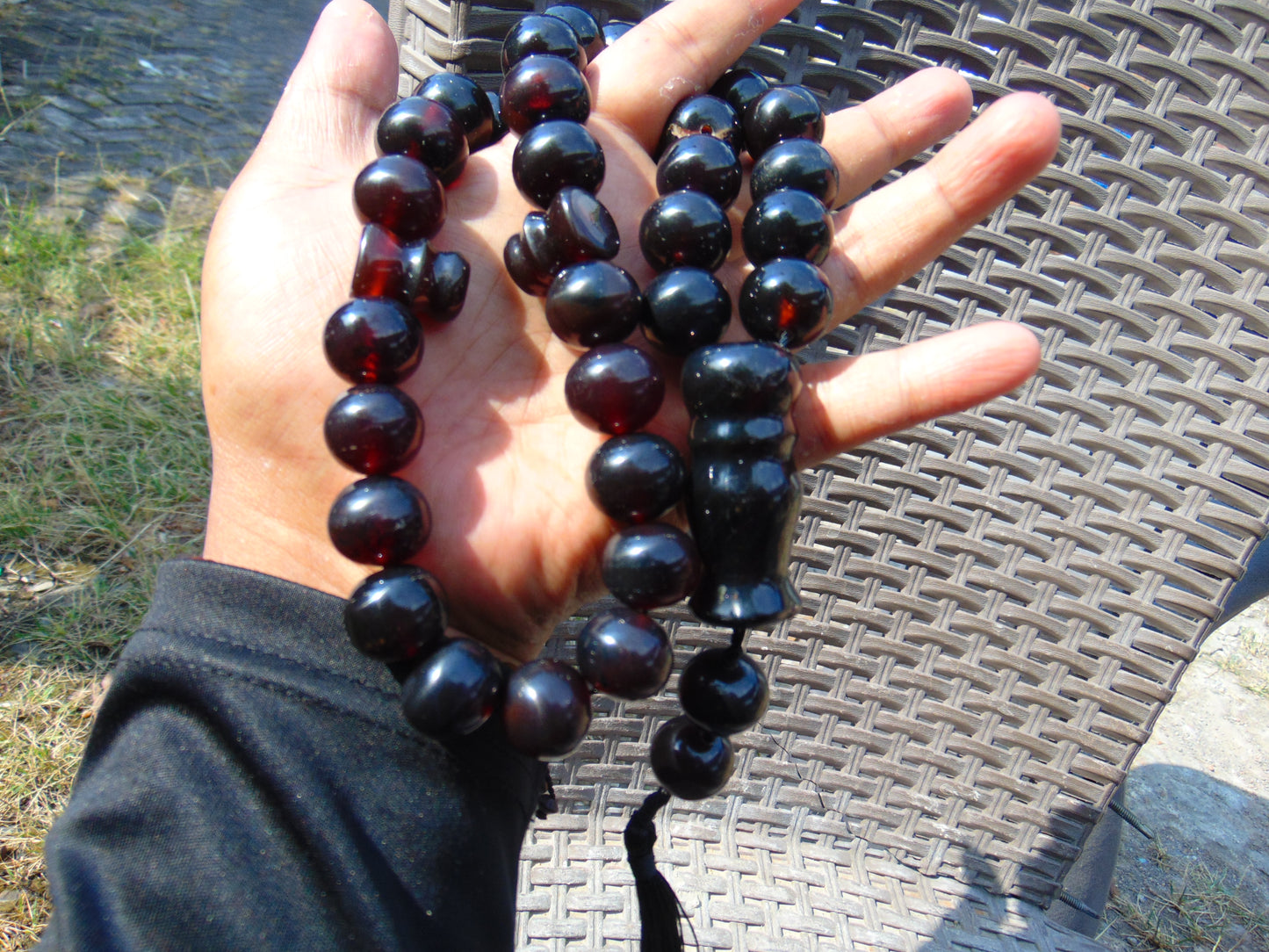 106 gr Tasbih Mesbah Rosary 33+2 Beads 18 mm Indonesian Cherry Red Amber for Healing 26FT2