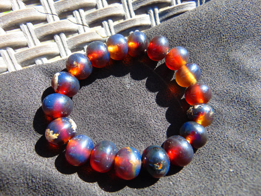 18 Gram 18 small Beads Bracelet Indonesian Dark Red Amber for Healing AB29