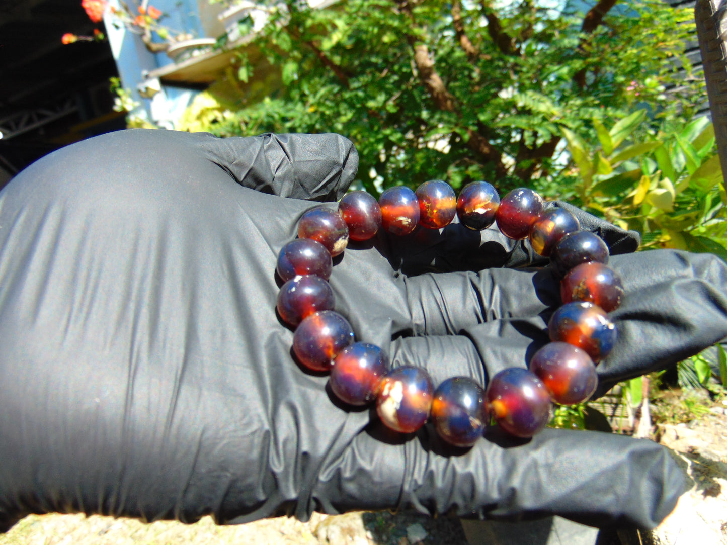 18 Gram 18 small Beads Bracelet Indonesian Dark Red Amber for Healing AB29