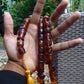 92 gr Komboloi Tasbih Rosary 33+2 Beads 14x14 mm Indonesian Yellow Blue Amber for Healing 26TTS5