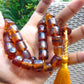 92 gr Komboloi Tasbih Rosary 33+2 Beads 14x14 mm Indonesian Yellow Blue Amber for Healing 26TTS5