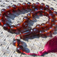 101 gr Tasbih Mesbah Rosary 33+2 Beads 18 mm Indonesian Red Bluish Amber for Healing 26FT5