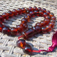 101 gr Tasbih Mesbah Rosary 33+2 Beads 18 mm Indonesian Red Bluish Amber for Healing 26FT5