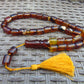 77 gr Komboloi Tasbih Rosary 33+2 Beads 13x15 mm Indonesian Yellow Blue Amber for Healing 26TTS12