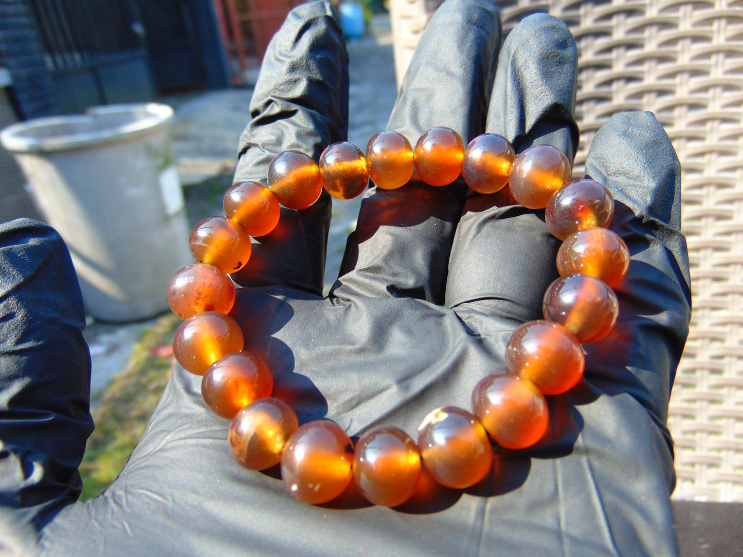 12 Gram Small 20 Beads Bracelet Indonesian Amber for Healing AW10B21