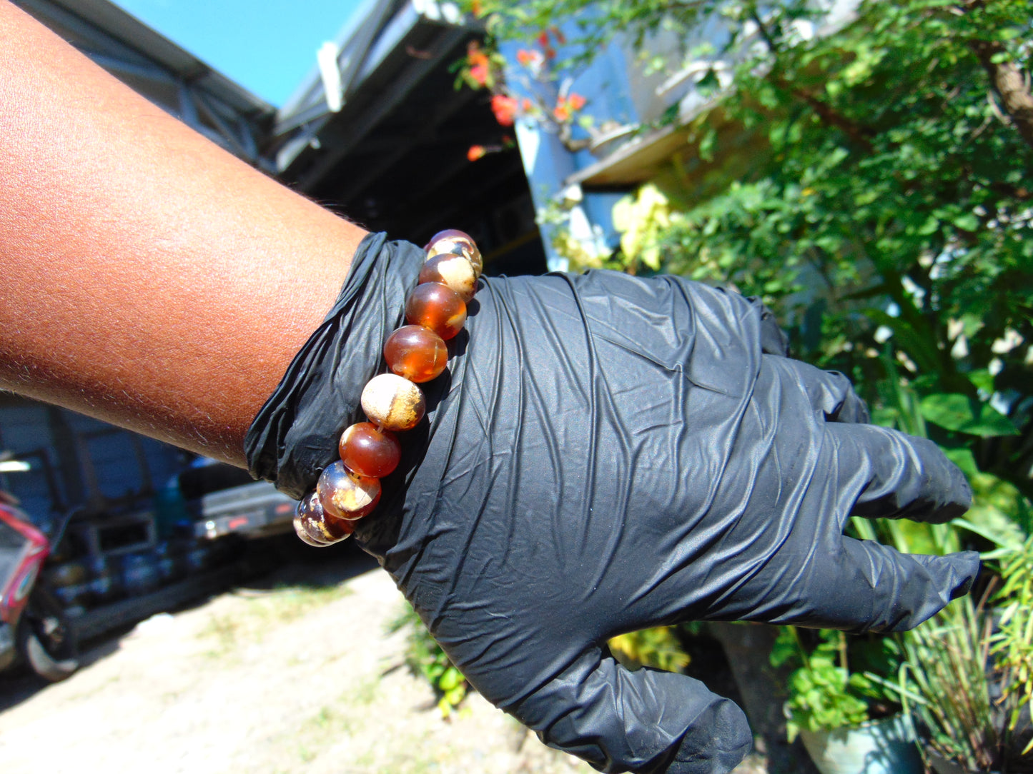 18 Gram 18 small Beads Bracelet Indonesian Red White Amber for Healing SB20