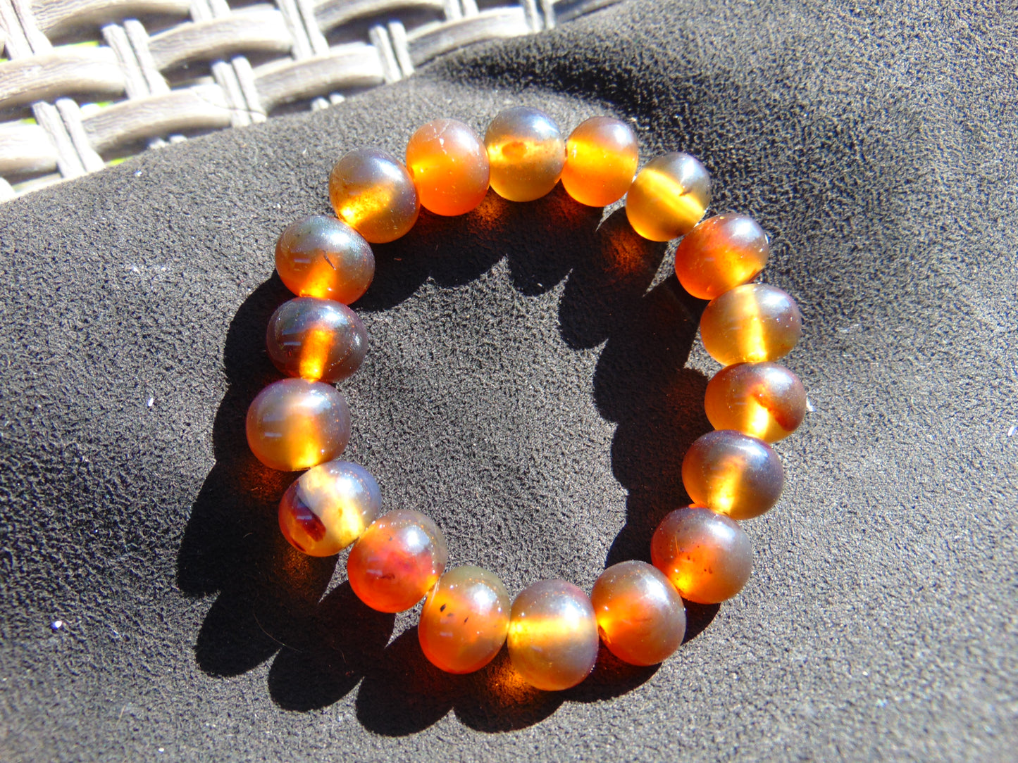 18 Gram 18 Small Beads Bracelet Indonesian Red Amber for Healing SB16