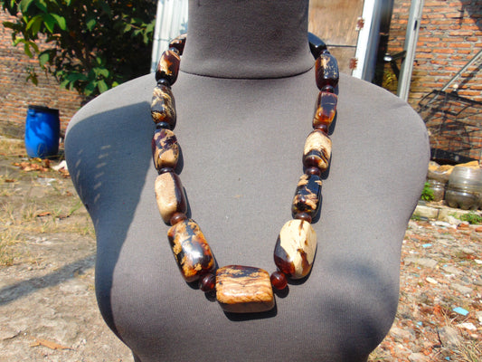 144 gram Small Beads Combination Necklace Indonesian white Red Amber for Healing A13K188
