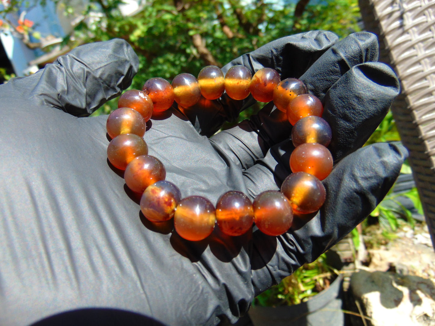 18 Gram 18 Small Beads Bracelet Indonesian Red Amber for Healing SB16