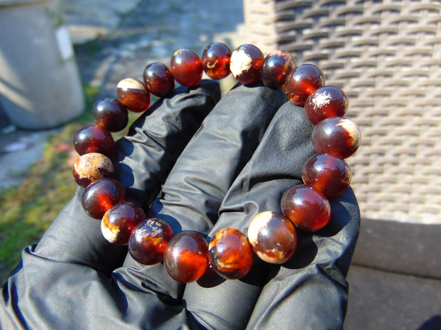 13 Gram Small Beads Bracelet Indonesian Amber for Healing AW10B13