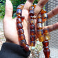 94 gr Komboloi Tasbih Rosary 33+2 Beads 15x15 mm Indonesian Yellow Blue Amber for Healing 26TTS8
