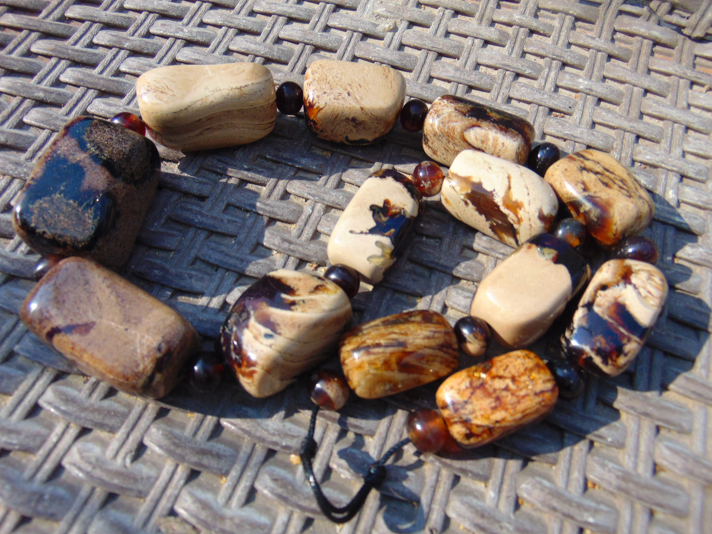 185 gram Small Beads Combination Necklace Indonesian white Blue Amber for Healing A13K187