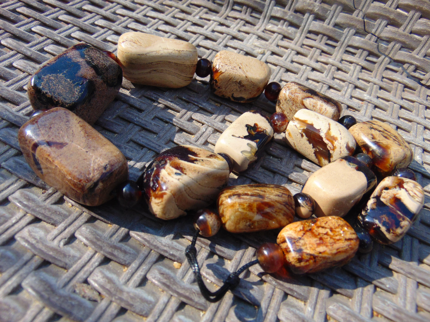 185 gram Small Beads Combination Necklace Indonesian white Blue Amber for Healing A13K187