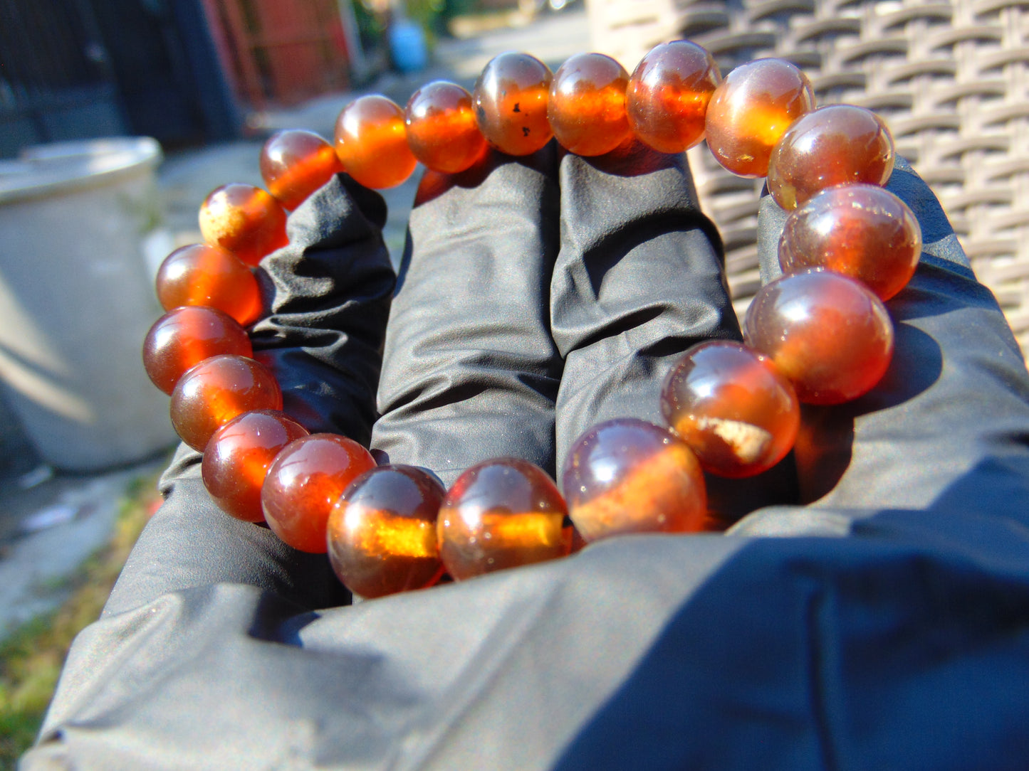 14 Gram Small Beads Bracelet Indonesian Amber for Healing AW10B19