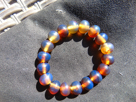 18 Gram 24 Small Beads Bracelet Indonesian Blue Amber for Healing SB17