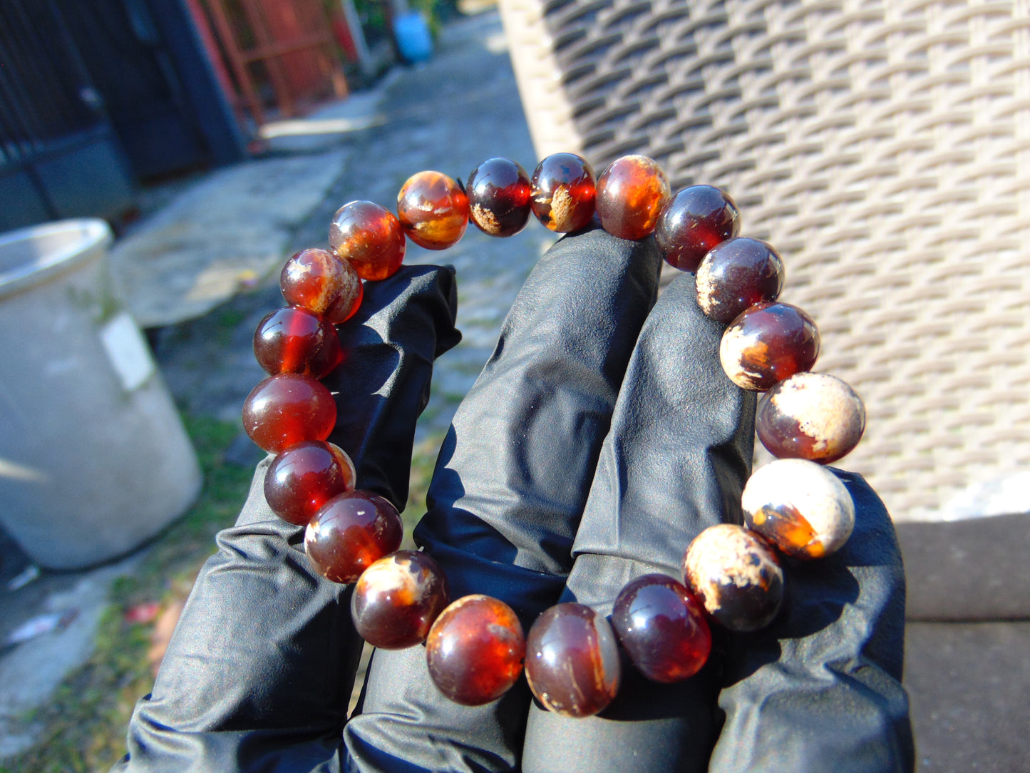 13 Gram Small Beads Bracelet Indonesian Amber for Healing AW10B12