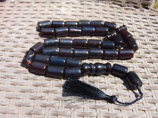 172gr Komboloi Tasbih Rosary 33+2 Beads 16x22 mm Indonesian Cherry Red Amber for Healing 26COAR28