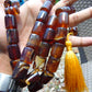 162 gr Komboloi Tasbih Rosary 33+2 Beads 16x22 mm Indonesian Yellow Blue Amber for Healing 26COAR31