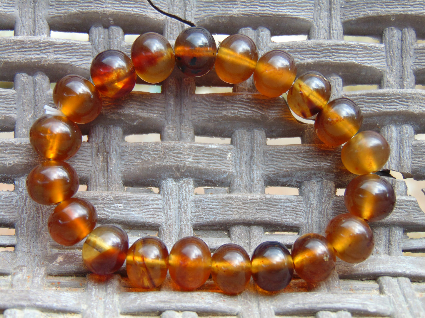 11 gr 20 Small Beads Bracelet Indonesian Yellow Green Amber for Healing A20G318