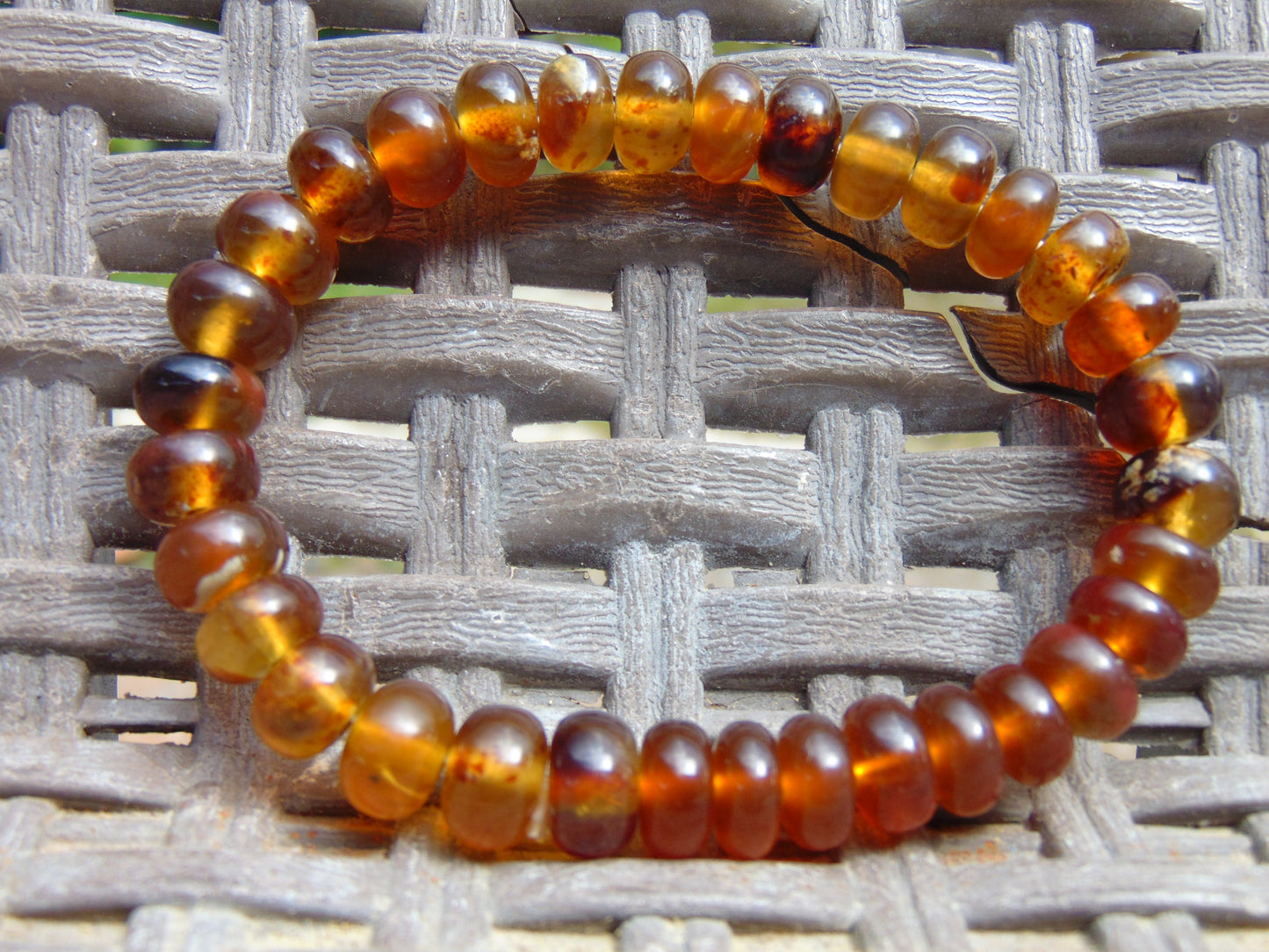10 Gram 33 Small Beads Bracelet Indonesian Blue Amber for Healing A33G346