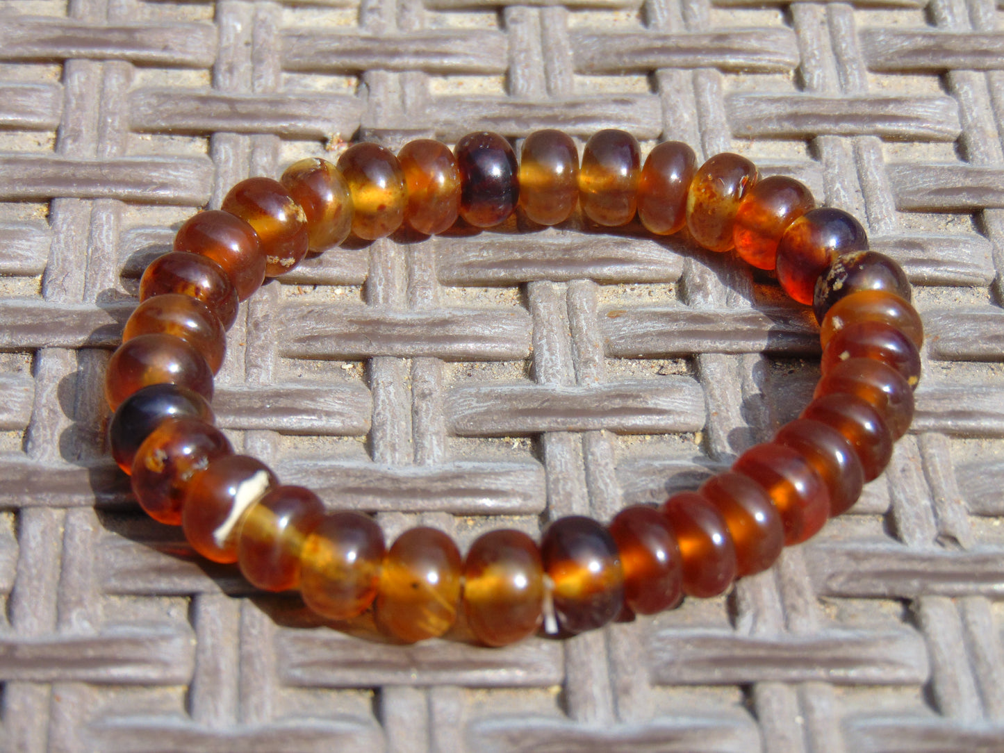 10 Gram 33 Small Beads Bracelet Indonesian Blue Amber for Healing A33G346
