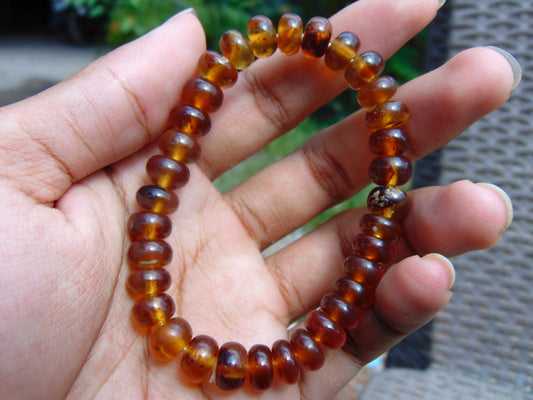 10 Gram 33 Small Beads Bracelet Indonesian Blue Amber for Healing A33G346