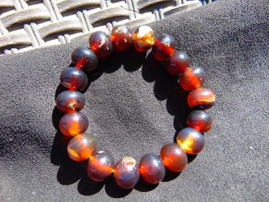 18 Gram 18 Small Beads Bracelet Indonesian Red Amber for Healing SB4