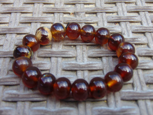 13 gr 18 Small Beads Bracelet Indonesian Bluish Amber for Healing A18G99