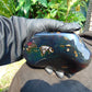 308 gram Full polished Indonesian Dark Purple Blue Amber for Healing ar121