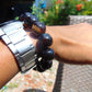 31 gram 14 Beads Mala Bracelet Indonesian Black Blue Amber for Healing A14G280