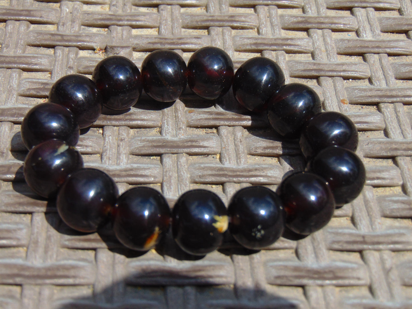 26 gr 16 Small Beads Bracelet Indonesian Cherry Red Amber for Healing MB2
