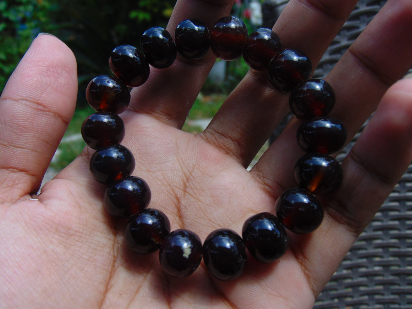 18 gr 12 Small Beads Bracelet Indonesian Cherry Red Amber for Healing A18G98