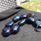 267 gr 9 beads Big Necklace Indonesian dark blue Amber for Healing A9K15
