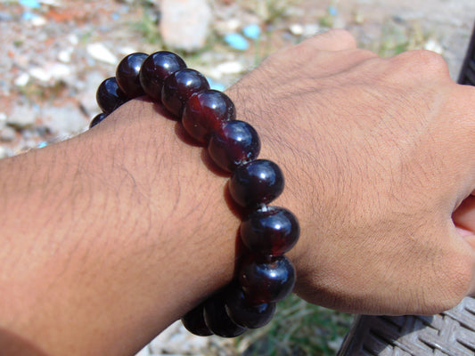 18 gr 12 Small Beads Bracelet Indonesian Cherry Red Amber for Healing A18G98