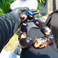 554 gr 9 beads Big Necklace Indonesian dark red Amber for Healing A9K20