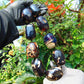 554 gr 9 beads Big Necklace Indonesian dark red Amber for Healing A9K20