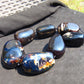 500 gr 7 beads Big Necklace Indonesian dark blue Amber for Healing A7K22