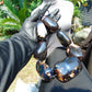 500 gr 7 beads Big Necklace Indonesian dark blue Amber for Healing A7K22