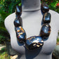 500 gr 7 beads Big Necklace Indonesian dark blue Amber for Healing A7K22