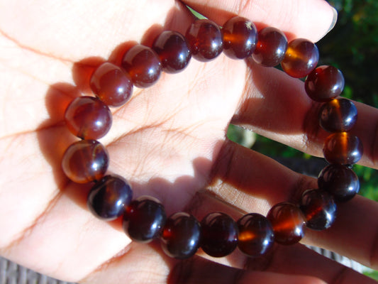 16 gr 20 Small Beads Bracelet Indonesian Cherry Red Amber for Healing SB28