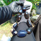 346 gr 9 beads Big Necklace Indonesian dark red Amber for Healing A9K21