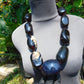 346 gr 9 beads Big Necklace Indonesian dark red Amber for Healing A9K21