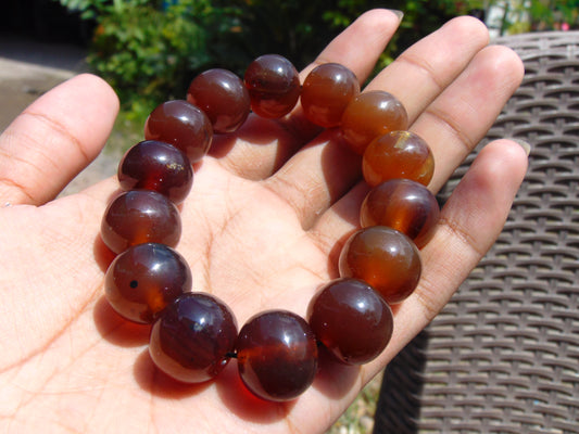 35 gram Beads Mala Bracelet Indonesian Amber for Healing A14G260