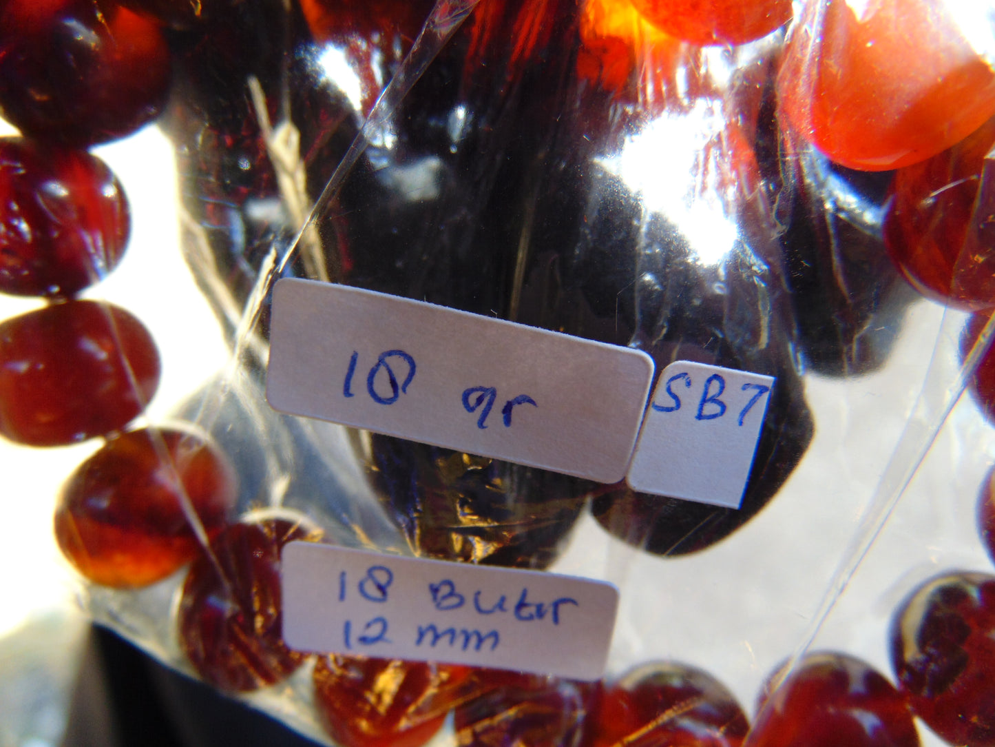 18 Gram 18 Small Beads Bracelet Indonesian Red Amber for Healing SB7