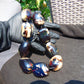 328 gr 9 beads Big Necklace Indonesian dark white Amber for Healing A9K24