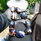 328 gr 9 beads Big Necklace Indonesian dark white Amber for Healing A9K24